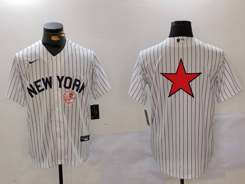 Men New York Yankees Blank White stripe Game 2024 Nike MLB Jersey style 91019